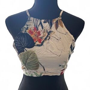 Floral Halter Neck Women Top